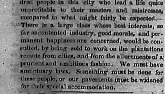 High Life Below Stairs: being sold to work on the plantations