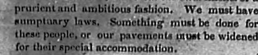 As printed: “We must have sumptuary laws.”